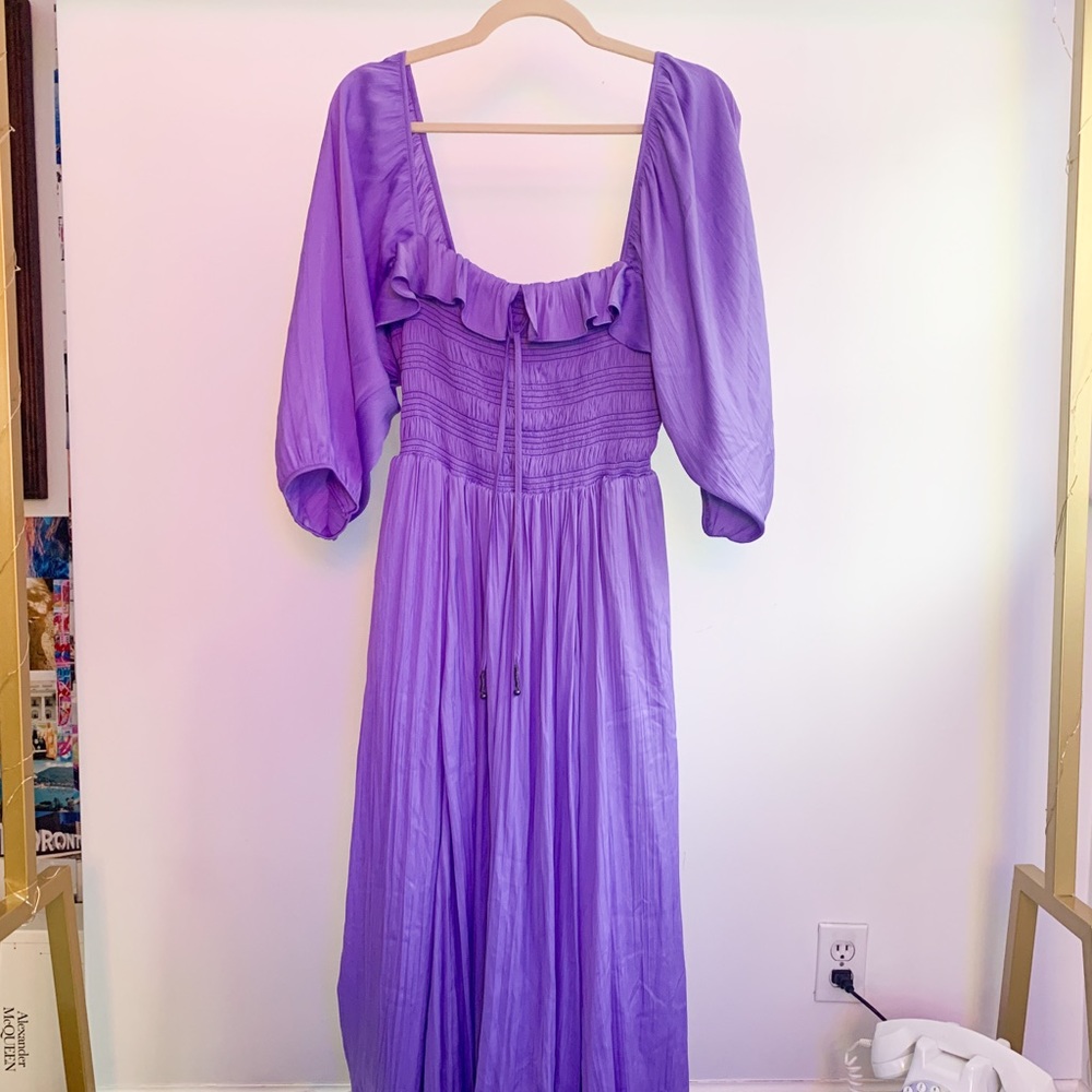 Free People Silky Purple Maxi Dress size Medium